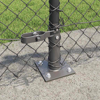 Kettengliedzaun mit Pfosten Grau 0,4 x 10 m Stahl
