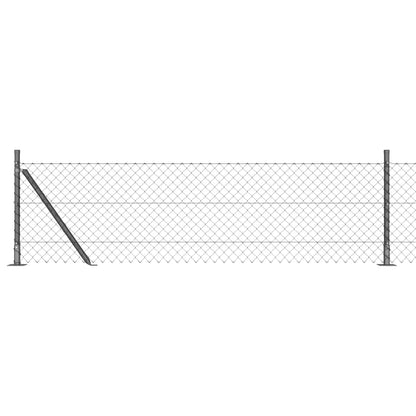 Kettengliedzaun mit Pfosten Grau 0,4 x 10 m Stahl