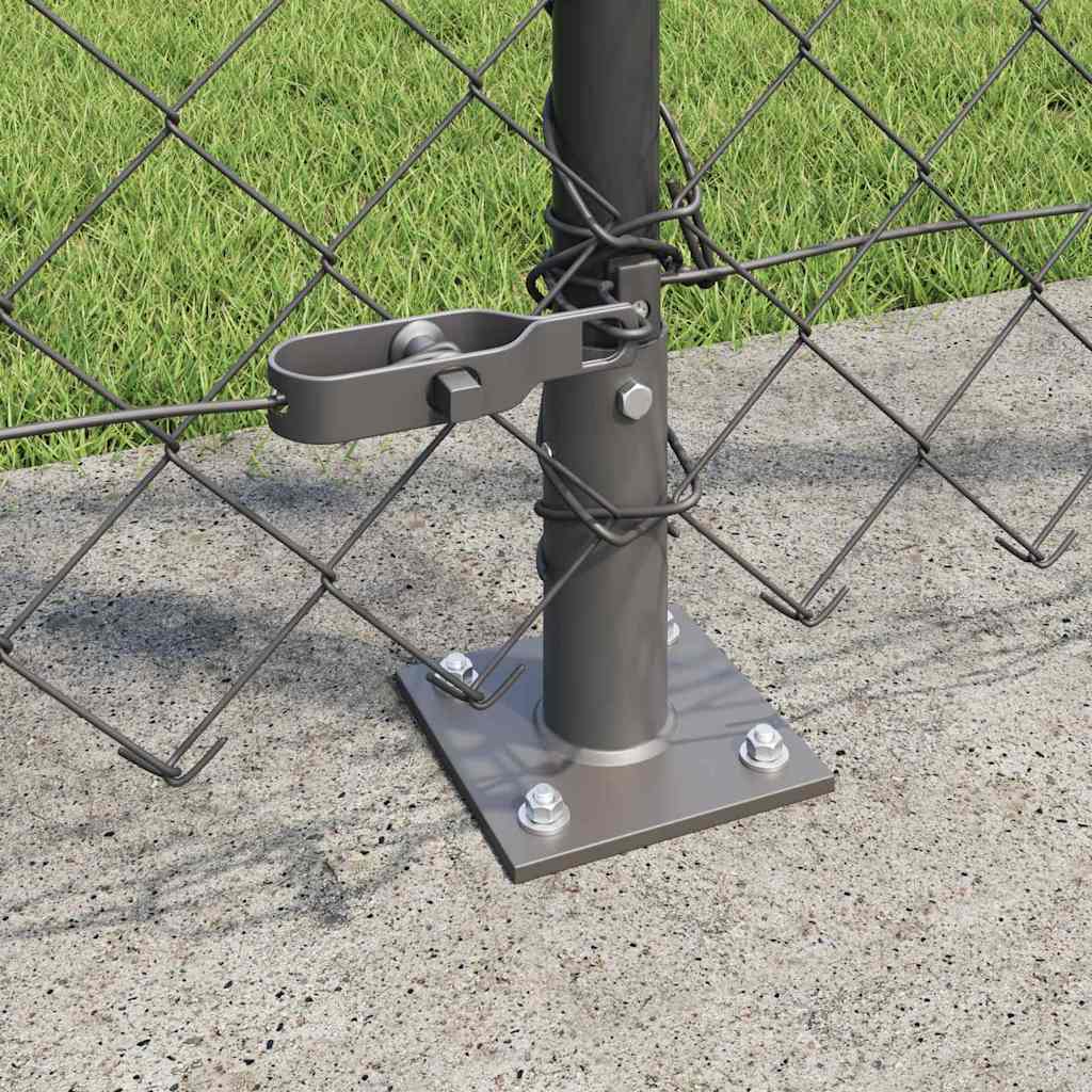 Kettengliedzaun mit Pfosten Grau 1,2 x 25 m Stahl