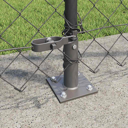 Kettengliedzaun mit Pfosten Grau 1,2 x 25 m Stahl