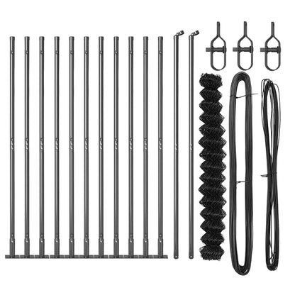 Kettengliedzaun mit Pfosten Grau 1.4 x 25 m Stahl