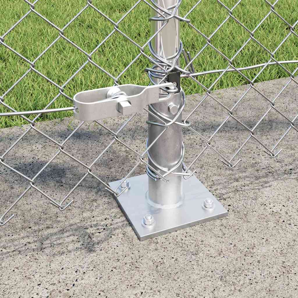 Kettengliedzaun mit Pfosten Silber 1,2 x 10 m Stahl