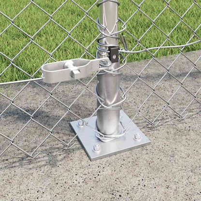 Kettengliedzaun mit Pfosten Silber 1,6 x 10 m Stahl
