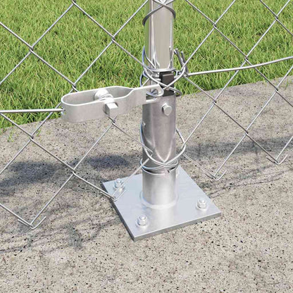 Kettengliedzaun mit Pfosten Silber 0,6 x 10 m Stahl