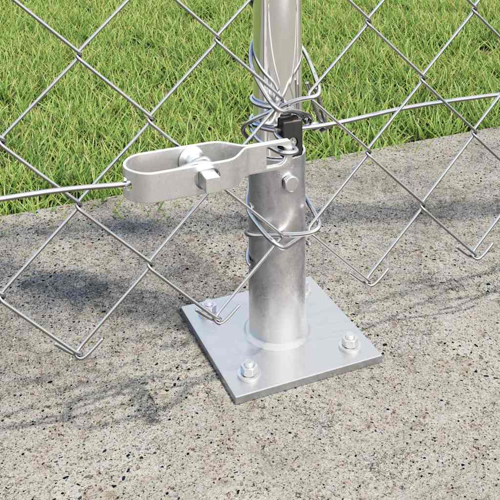 Kettengliedzaun mit Pfosten Silber 1,2 x 10 m Stahl