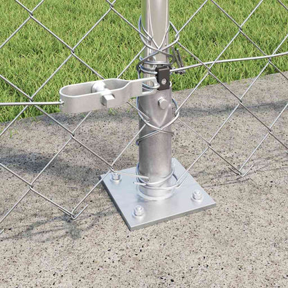 Kettengliedzaun mit Pfosten Silber 1,6 x 10 m Stahl