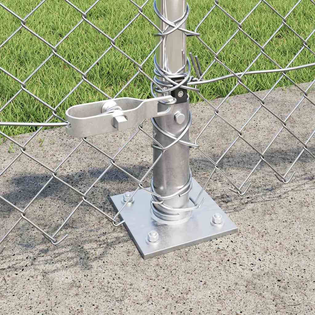 Kettengliedzaun mit Pfosten Silber 0,6 x 25 m Stahl