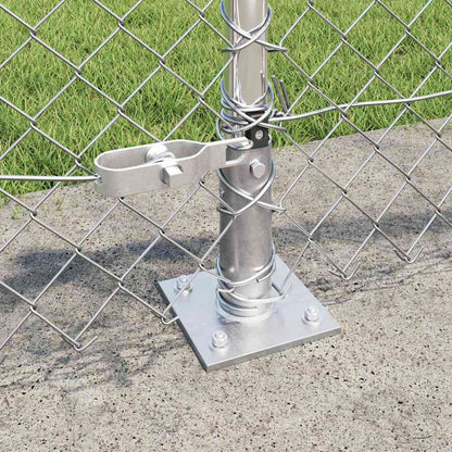 Kettengliedzaun mit Pfosten Silber 0,6 x 25 m Stahl