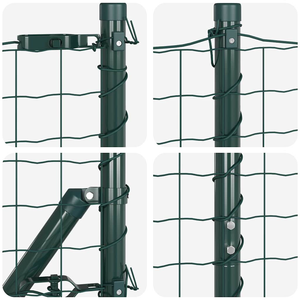 Zaun mit Pfosten Grün 1.2 x 10 m Stahl