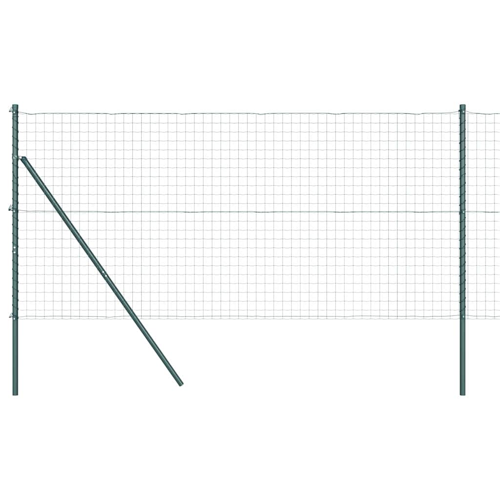 Zaun mit Pfosten Grün 1.2 x 10 m Stahl