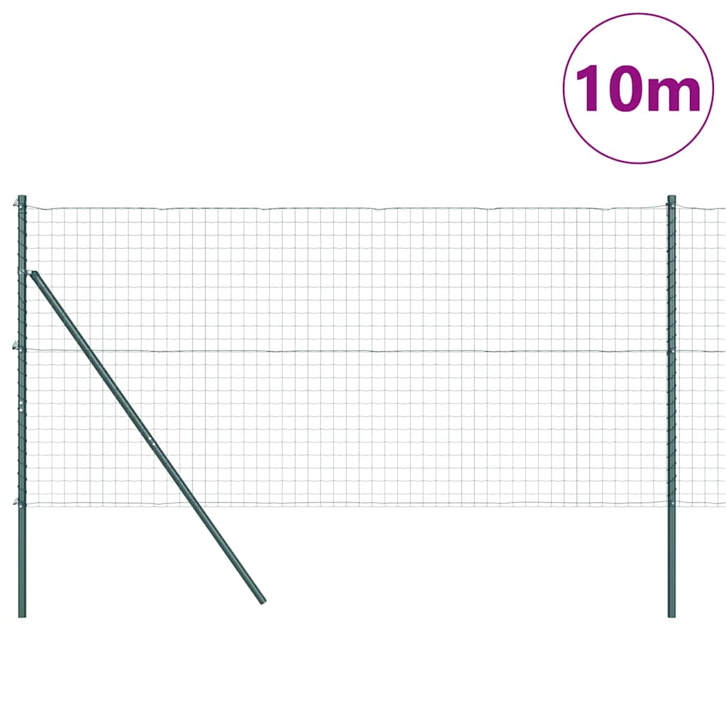 Zaun mit Pfosten Grün 1.2 x 10 m Stahl