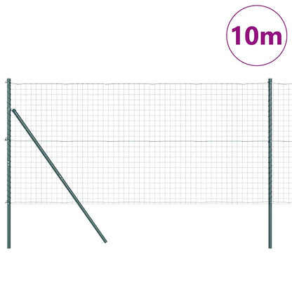 Zaun mit Pfosten Grün 1.2 x 10 m Stahl