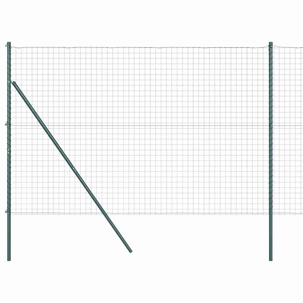 Zaun mit Pfosten Grün 1.5 x 10 m Stahl