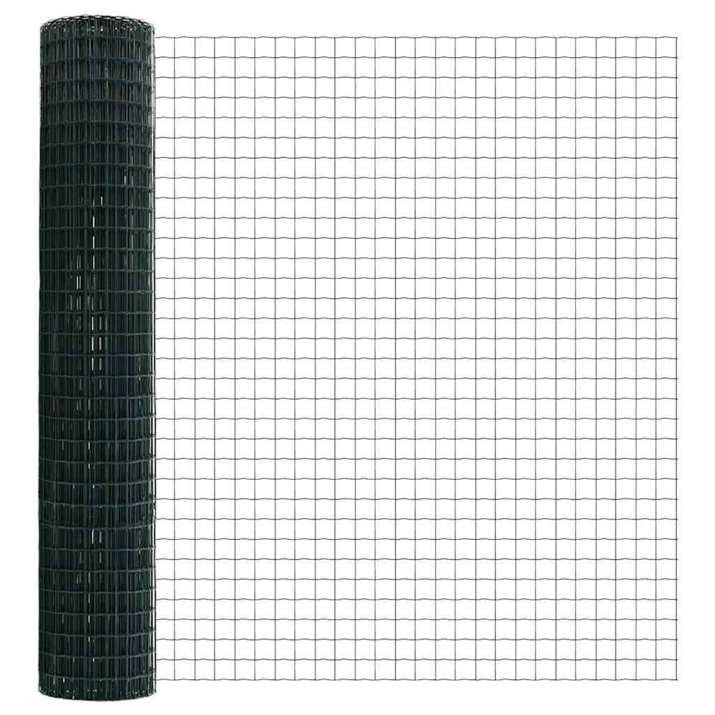 Zaun mit Pfosten Grün 1.6 x 10 m Stahl