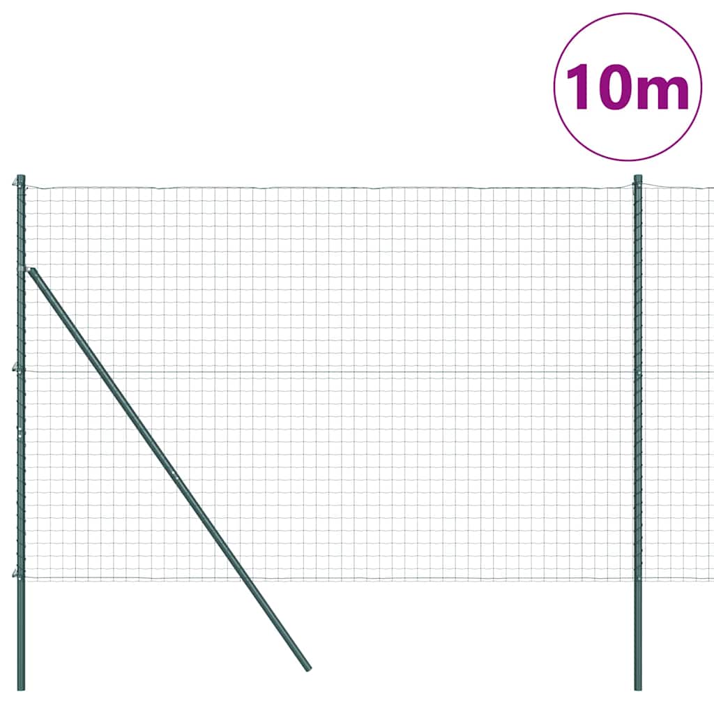 Zaun mit Pfosten Grün 1.6 x 10 m Stahl