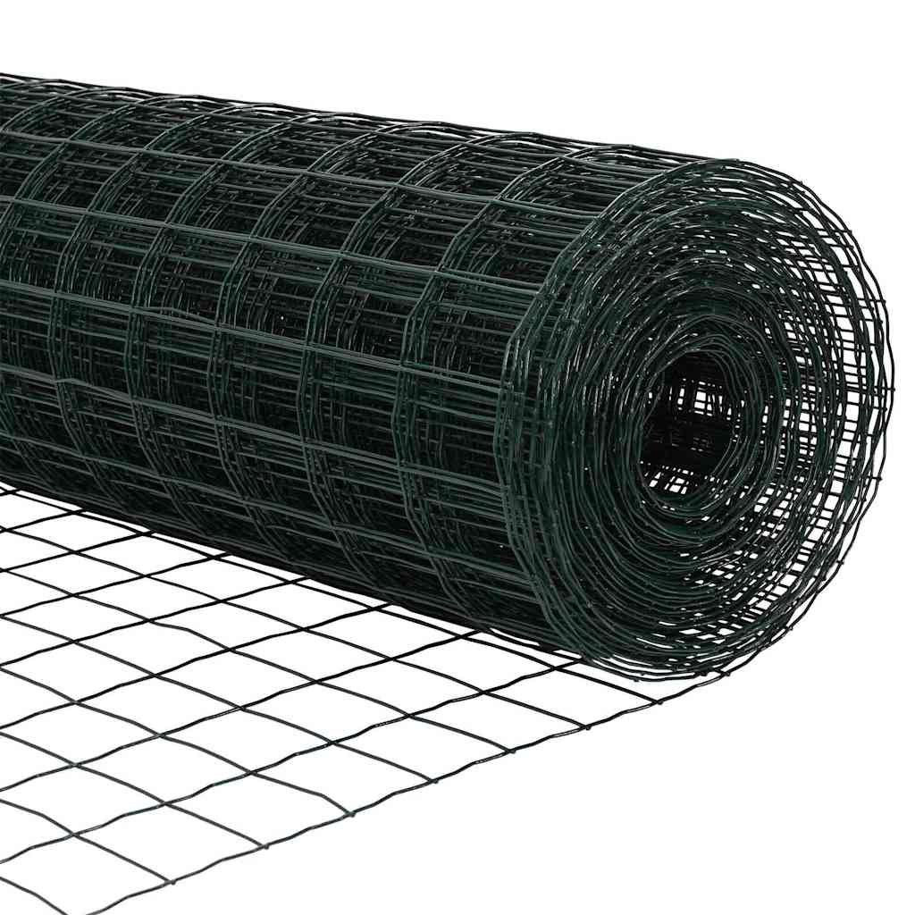 Zaun mit Pfosten Grün 0,6 x 10 m Stahl