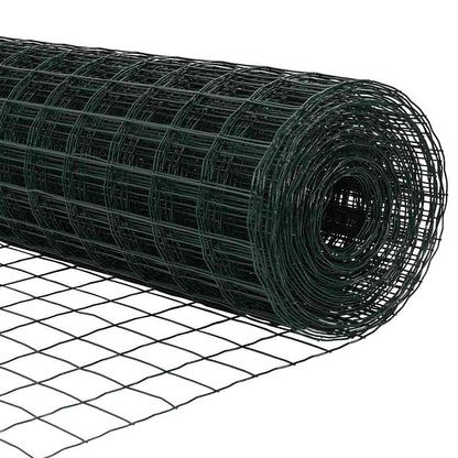 Zaun mit Pfosten Grün 0,6 x 10 m Stahl