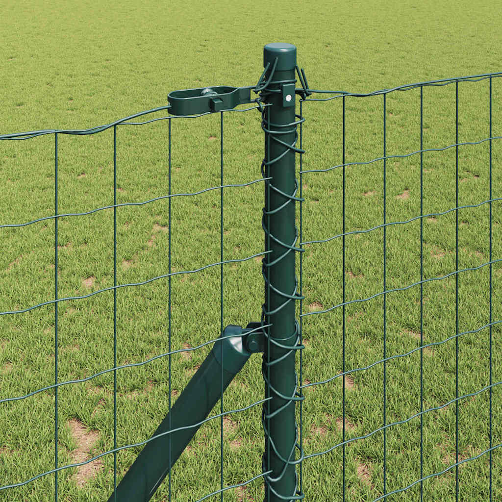 Zaun mit Pfosten Grün 1 x 10 m Stahl