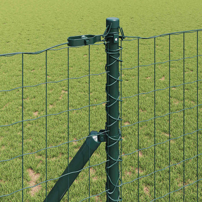 Zaun mit Pfosten Grün 1 x 10 m Stahl