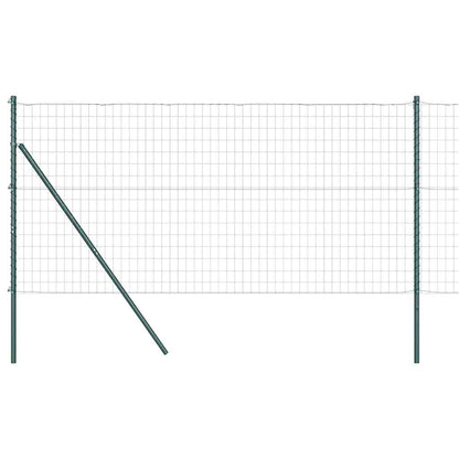 Zaun mit Pfosten Grün 1 x 10 m Stahl