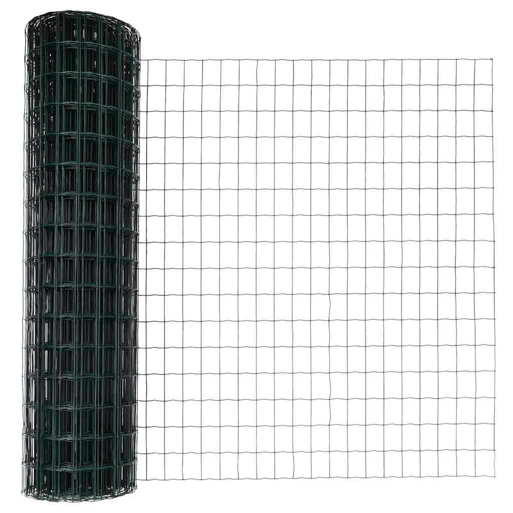 Zaun mit Pfosten Grün 1.2 x 10 m Stahl