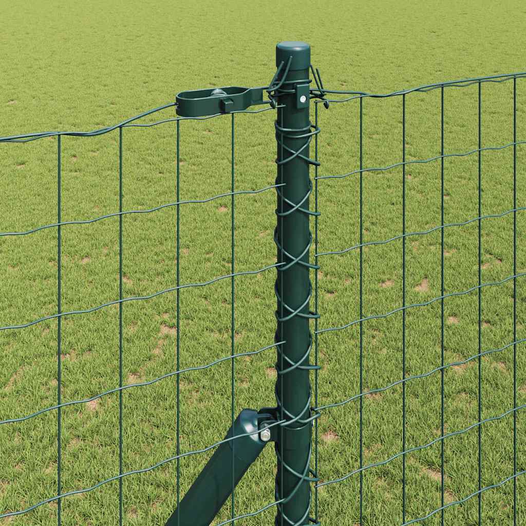 Zaun mit Pfosten Grün 1,5 x 10 m Stahl