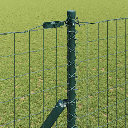 Zaun mit Pfosten Grün 1,5 x 10 m Stahl
