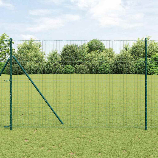 Zaun mit Pfosten Grün 1.5 x 10 m Stahl