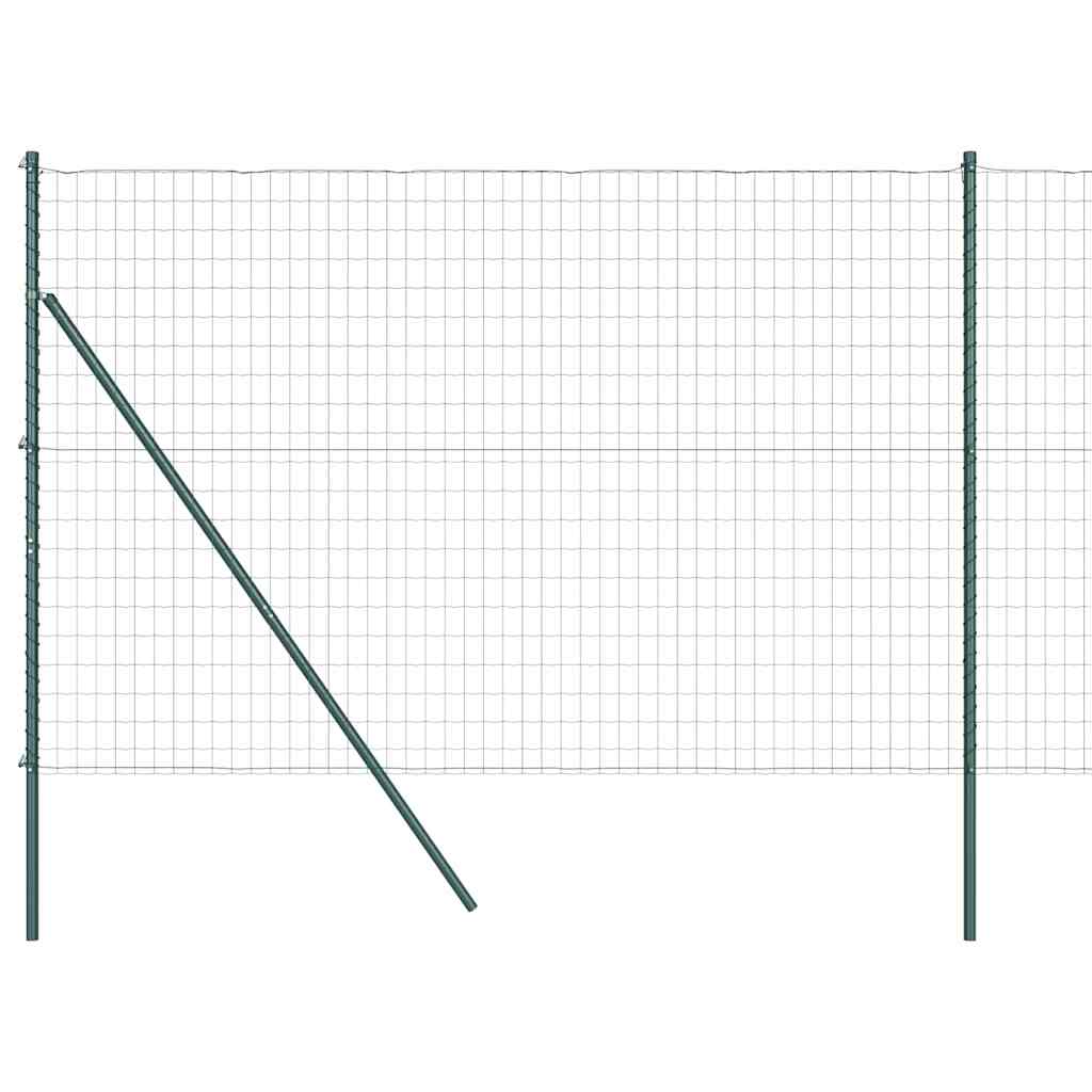 Zaun mit Pfosten Grün 1.5 x 10 m Stahl