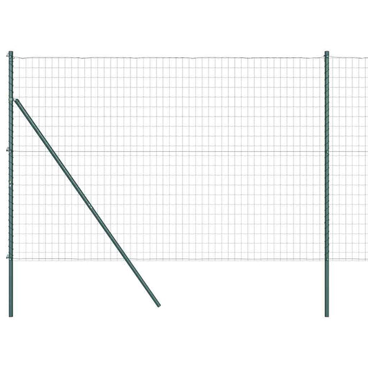 Zaun mit Pfosten Grün 1.5 x 10 m Stahl