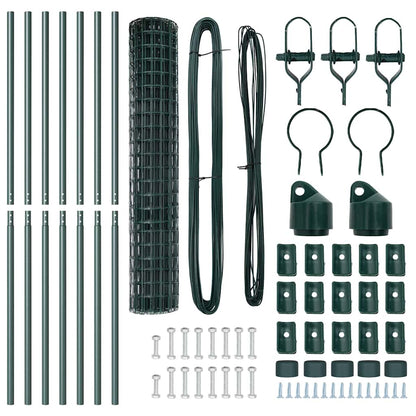 Zaun mit Pfosten Grün 1,5 x 10 m Stahl
