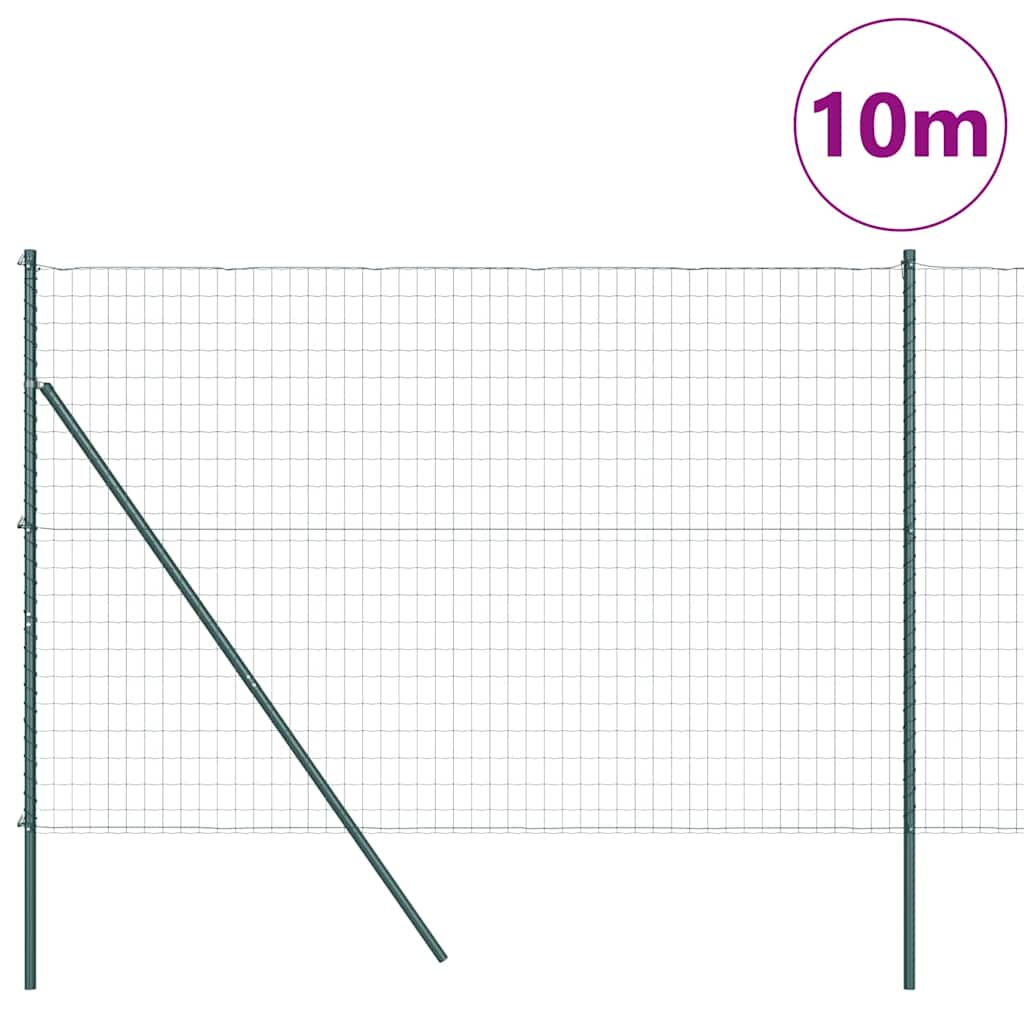 Zaun mit Pfosten Grün 1.5 x 10 m Stahl