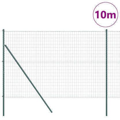 Zaun mit Pfosten Grün 1.5 x 10 m Stahl