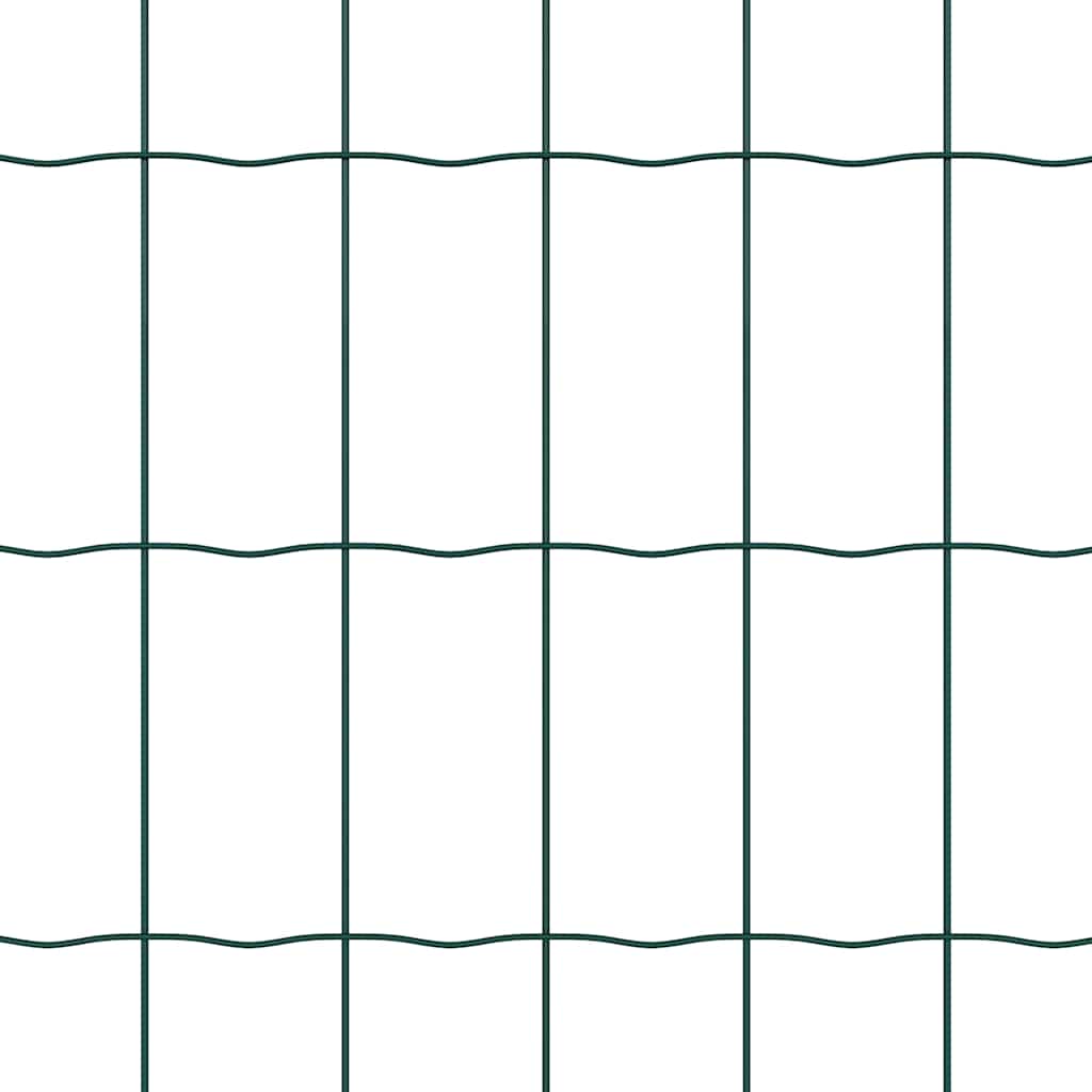 Zaun mit Pfosten Grün 1 x 10 m Stahl