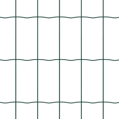 Zaun mit Pfosten Grün 1 x 10 m Stahl