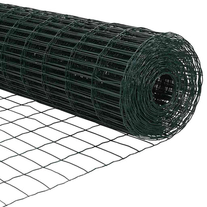 Zaun mit Pfosten Grün 1 x 10 m Stahl