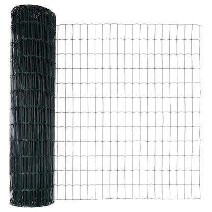 Zaun mit Pfosten Grün 1 x 10 m Stahl