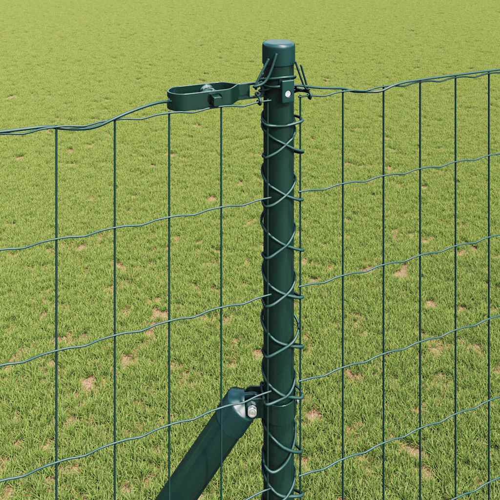 Zaun mit Pfosten Grün 1,5 x 10 m Stahl