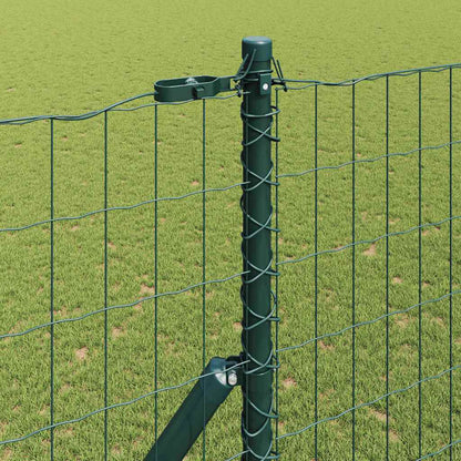 Zaun mit Pfosten Grün 1,5 x 10 m Stahl