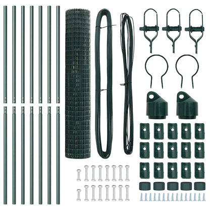 Zaun mit Pfosten Grün 1.5 x 10 m Stahl
