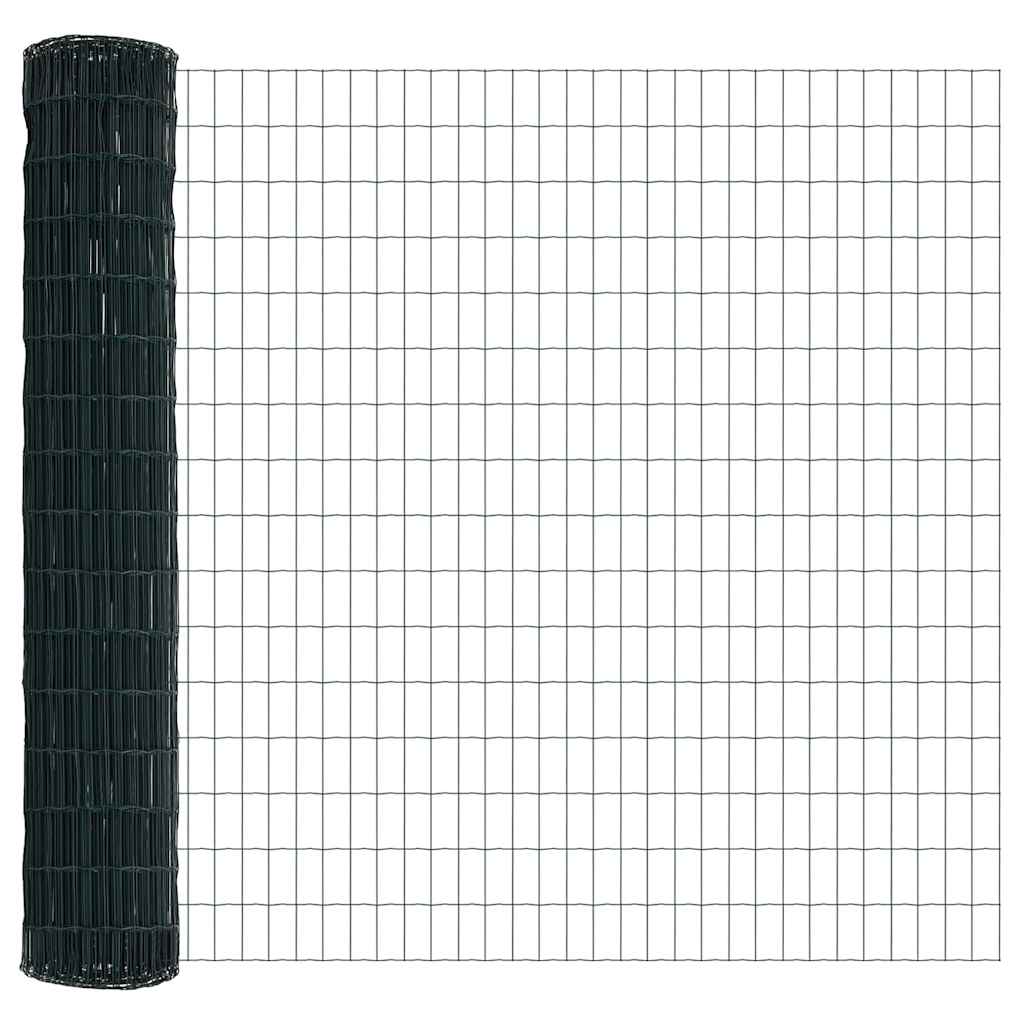 Zaun mit Pfosten Grün 1.5 x 10 m Stahl