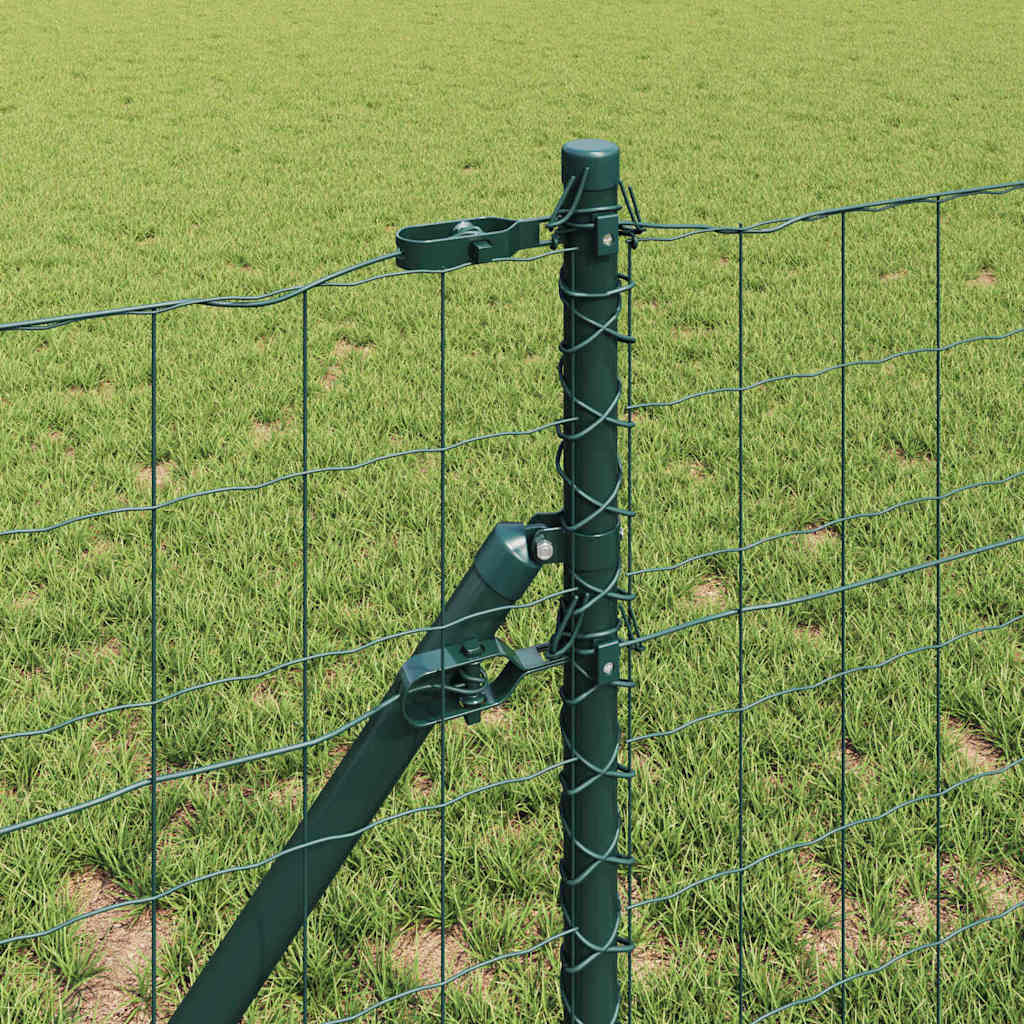 Zaun mit Pfosten Grün 0,4 x 10 m Stahl