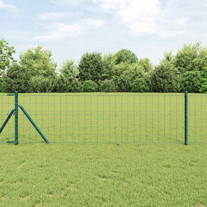 Zaun mit Pfosten Grün 0,4 x 10 m Stahl