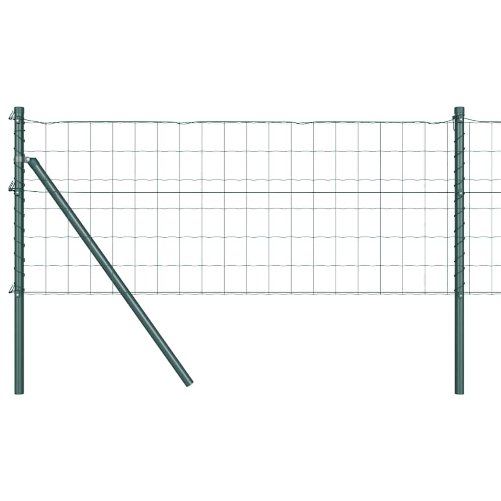 Zaun mit Pfosten Grün 0,4 x 10 m Stahl