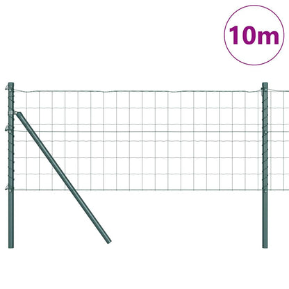 Zaun mit Pfosten Grün 0,4 x 10 m Stahl