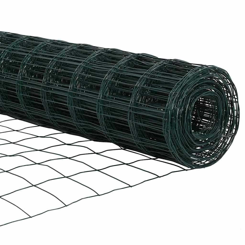 Zaun mit Pfosten Grün 1.4 x 10 m Stahl
