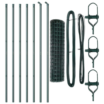Zaun mit Pfosten Grün 1.4 x 10 m Stahl