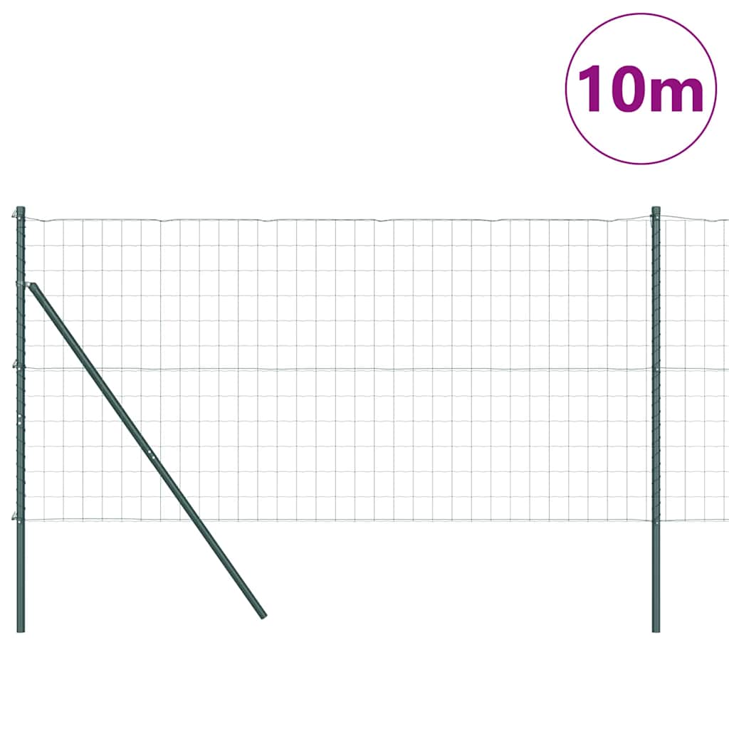 Zaun mit Pfosten Grün 1.4 x 10 m Stahl