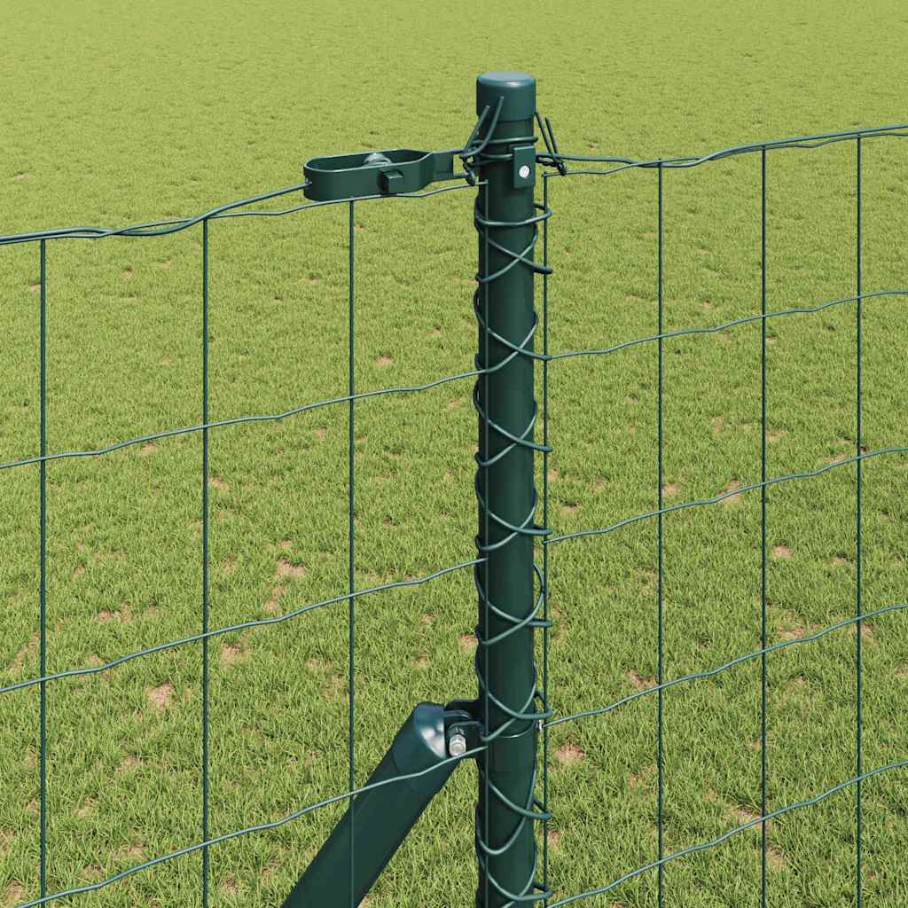 Zaun mit Pfosten Grün 1,6 x 10 m Stahl