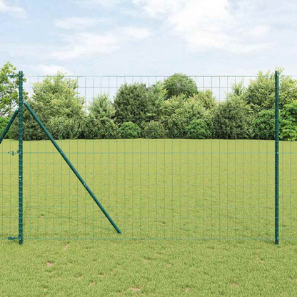 Zaun mit Pfosten Grün 1.6 x 10 m Stahl